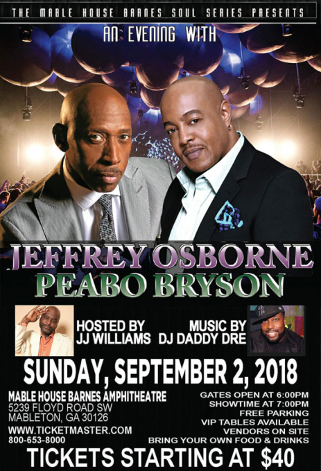 Jeffrey Osborne & Peabo Bryson Tickets | 21st November | Schermerhorn ...